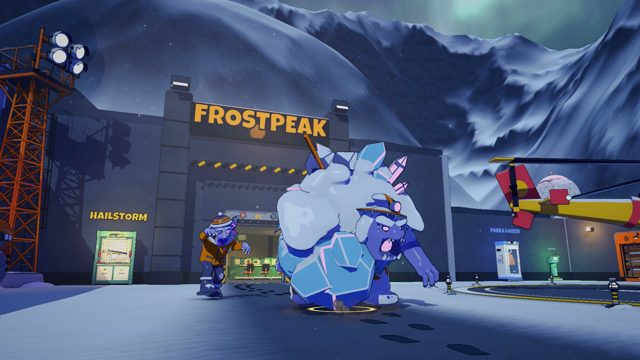 Avalanche, a giant ice yeti boss, at the Frostpeak silo gate.